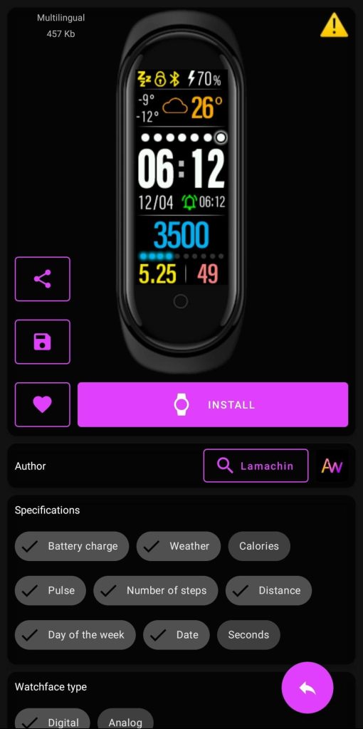 My go-to watchface for Mi Band 5